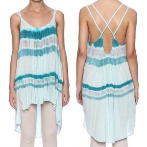 FP We the Free Tie-dye Aqua Fly Away Tank Top